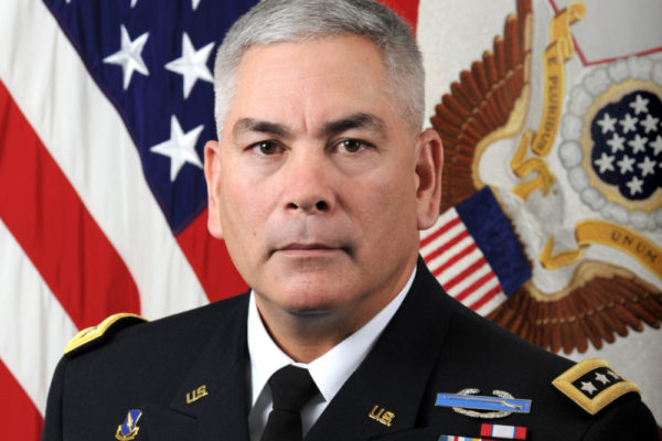Vice Chief of Staff of the Army headshot. He is in uniform and the United States flag is behind him.