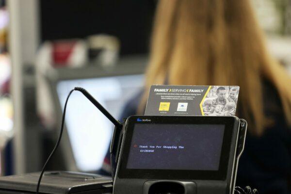 close up of a cash register screen